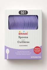 Lavender Plastic Spoons - 50 Pack