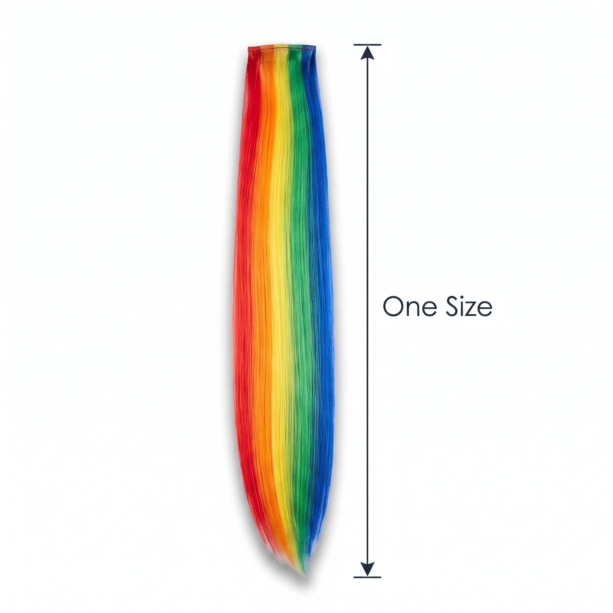 Vibrant Rainbow Hair Extension - Synthetic, Easy Attachment
