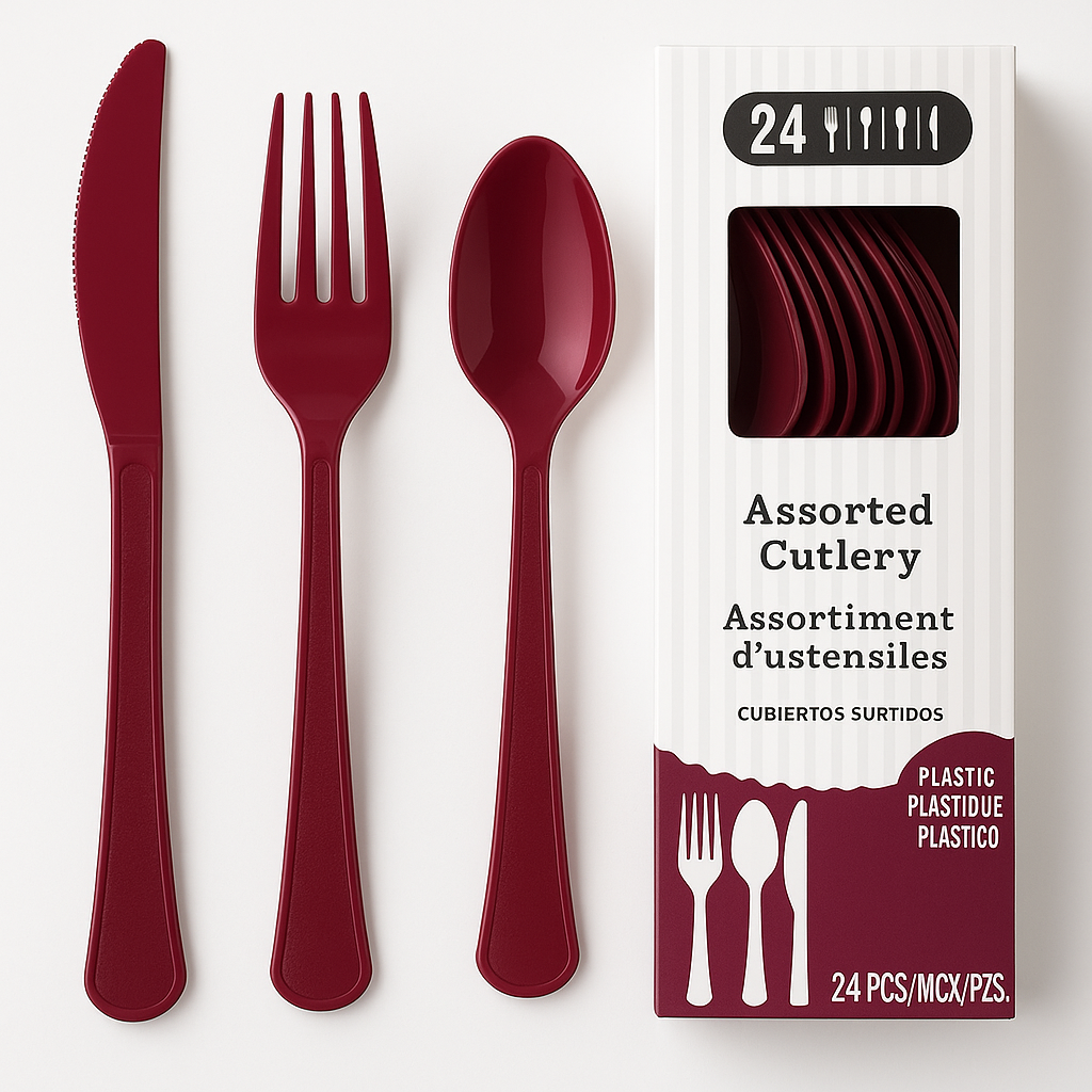 Berry Assortment Plastic Cutlery Set - 24 Pieces