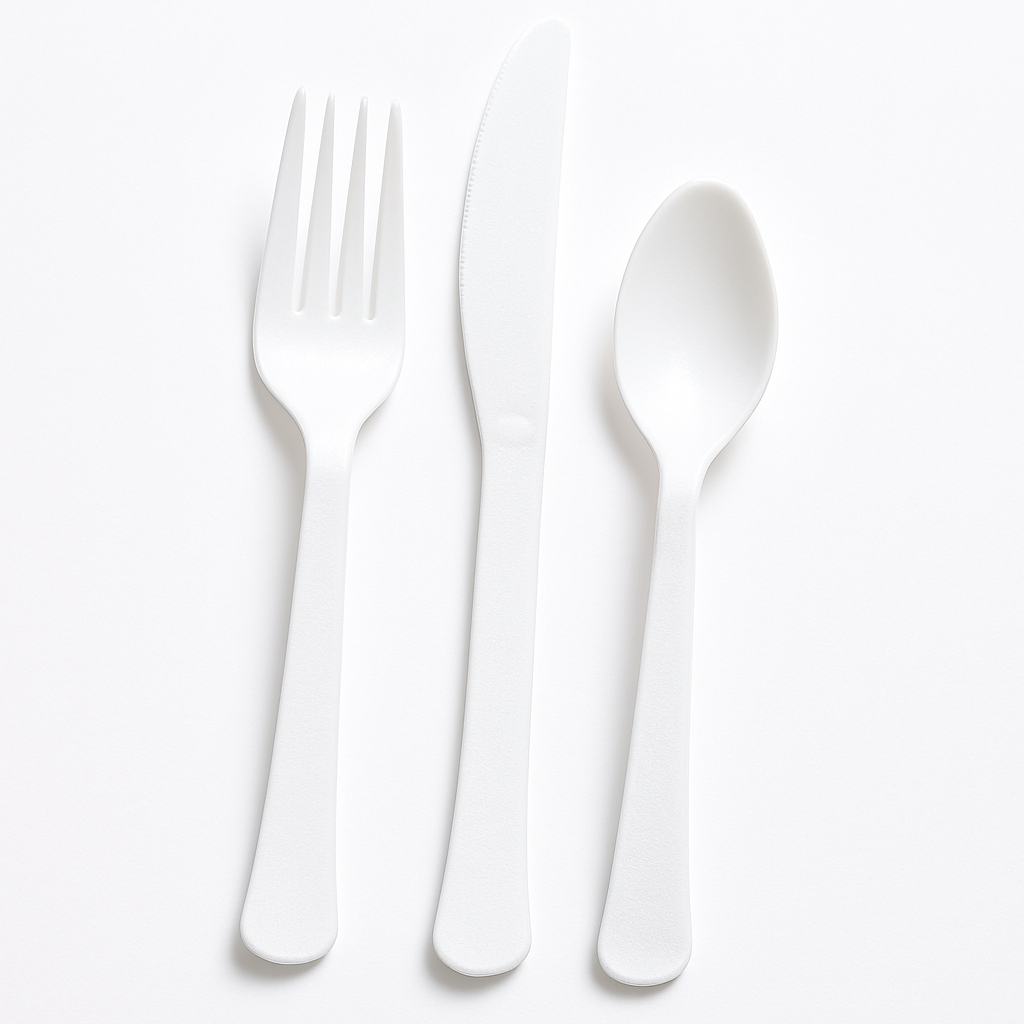 Frosty White Heavy-Duty Plastic Cutlery Set - 80 Pack