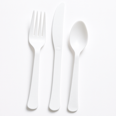 Frosty White Heavy-Duty Plastic Cutlery Set - 80 Pack