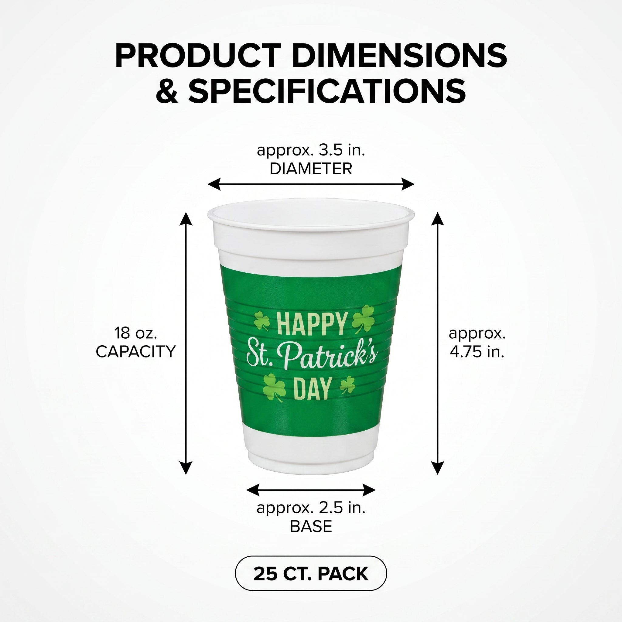 St. Patrick's Day 18oz Irish Blessings Plastic Cups - 25ct