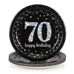 Sparkling Celebration 70th Birthday Prismatic Lunch Plates, 8-Pack
