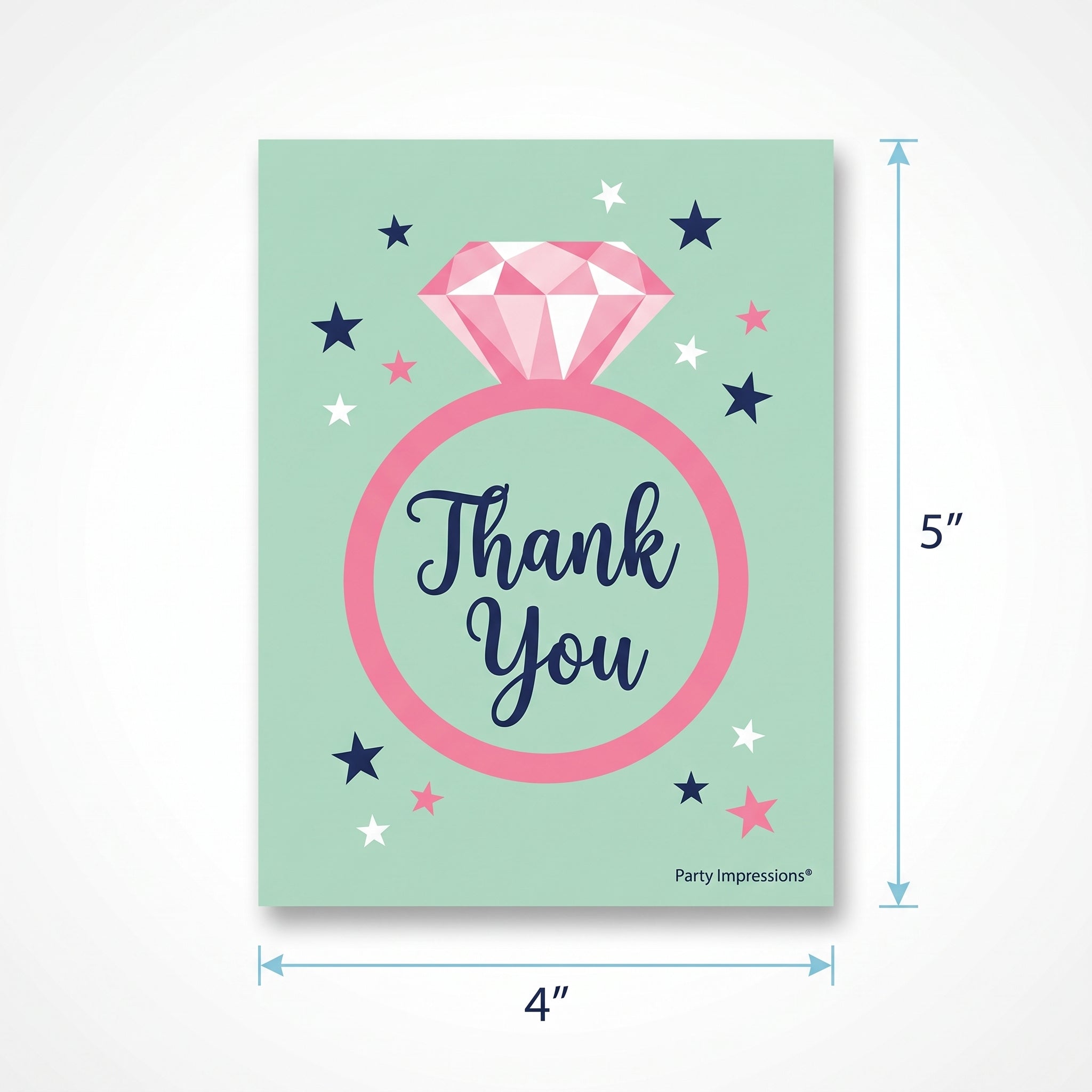 Mint Bridal Shower Thank You Card