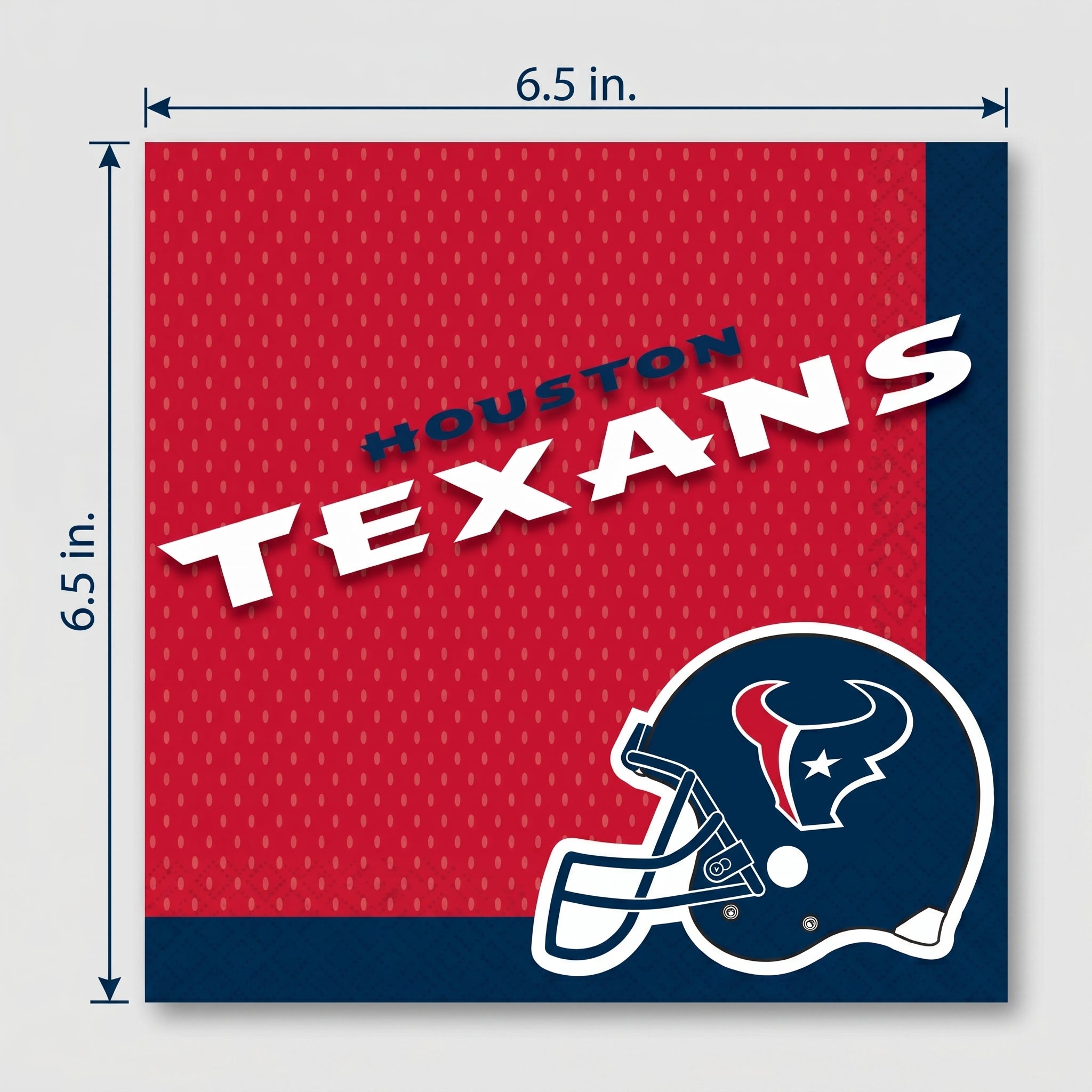 Houston Texans NFL Lunch Napkins - 6.5 In. x 6.5 In. - 36 Pack