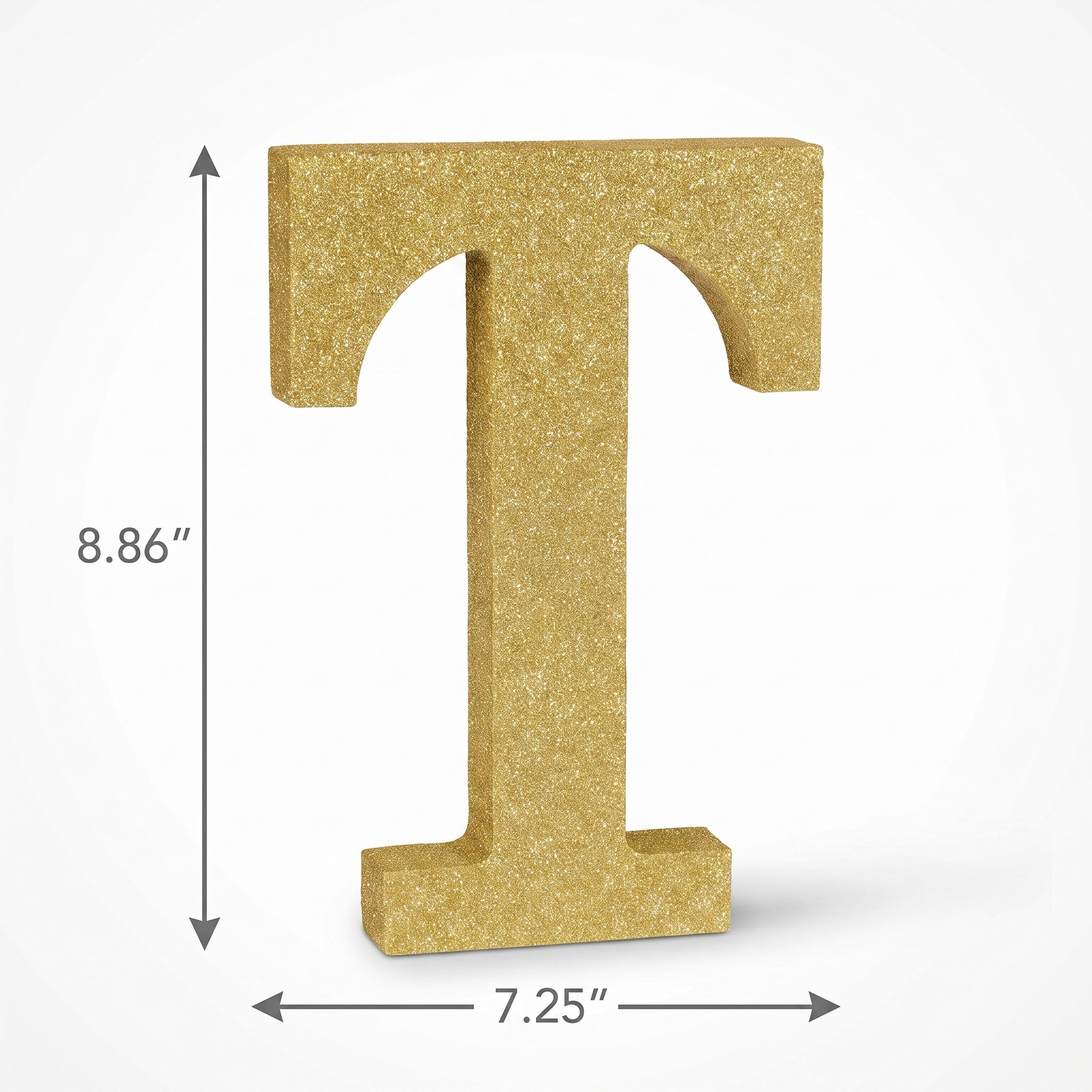 Glitter Gold Letter "T" Standing or Hanging Sign