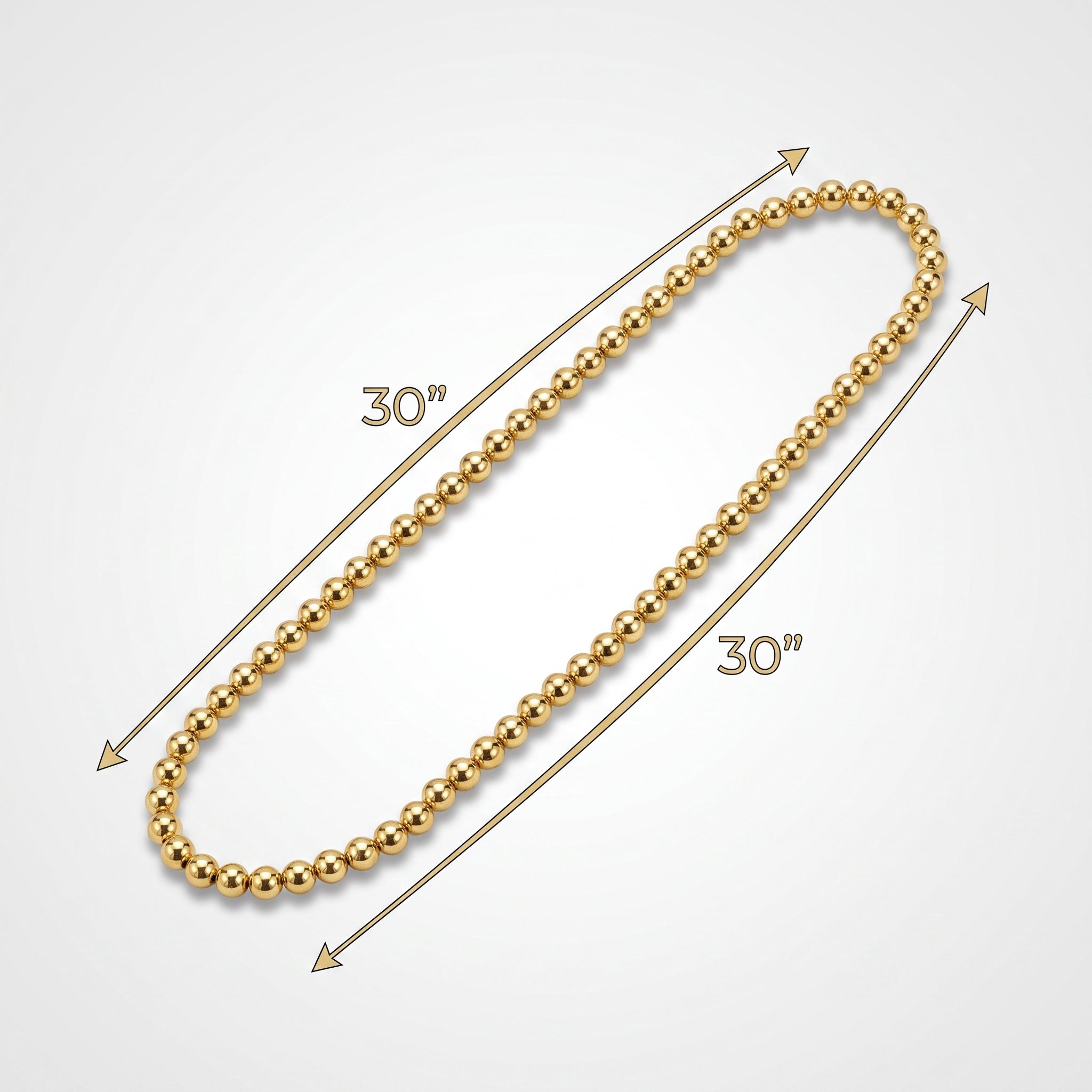 Gold Metallic Bead Necklace - 30" Team Spirit Accessory