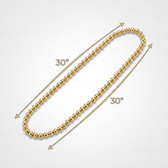 Gold Metallic Bead Necklace - 30" Team Spirit Accessory