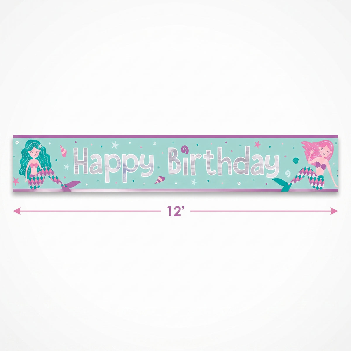 Mermaid-Themed Happy Birthday Banner