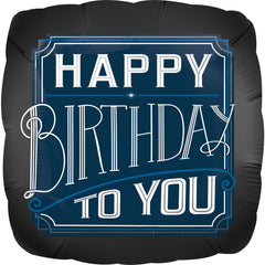Stylish Happy Birthday Metallic Balloon - 18" Foil