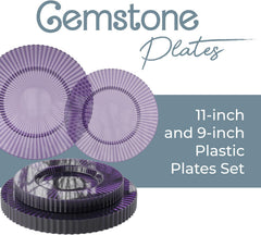 Gemstone Collection Amethyst 9 & 11 Inch Plates - 40 Ct. each