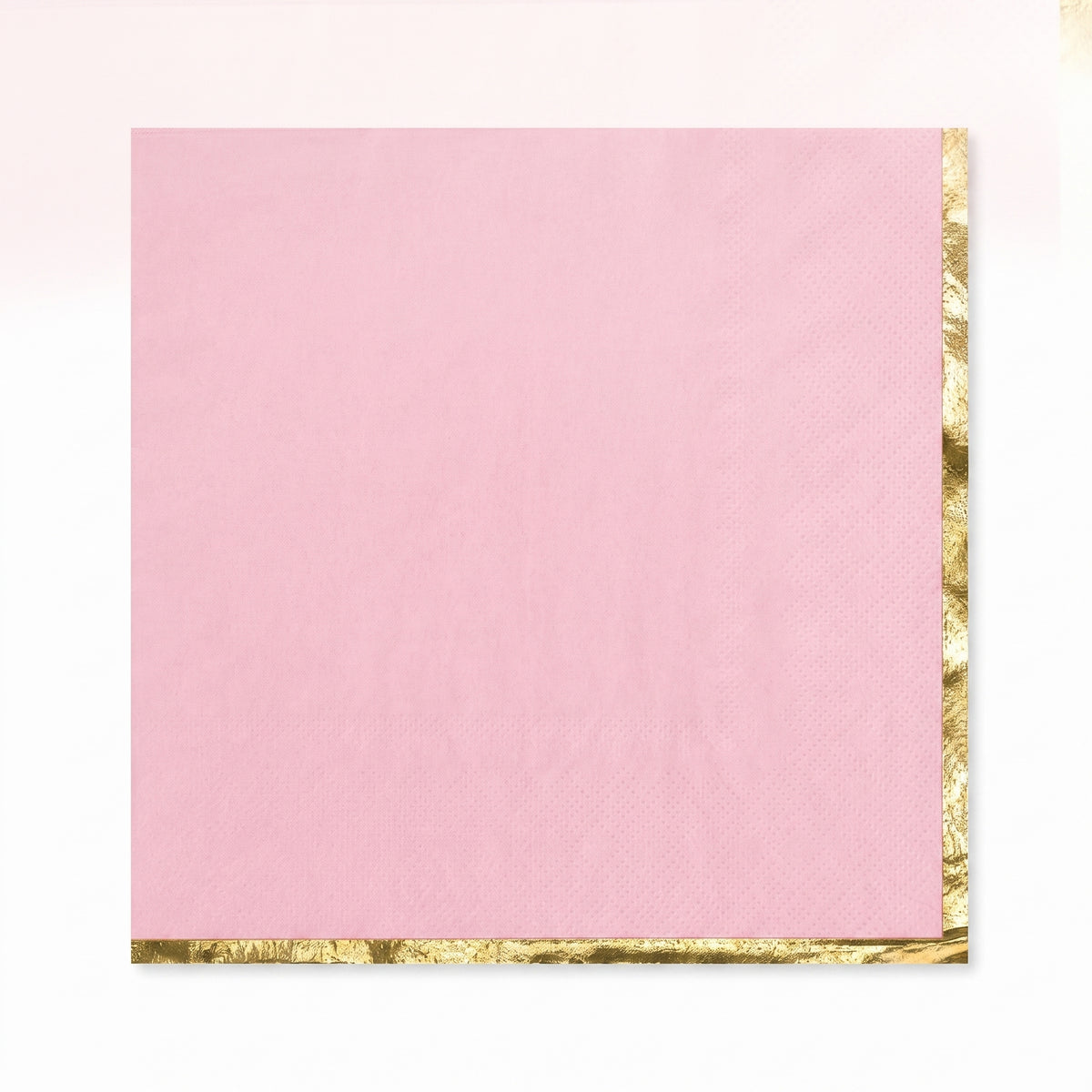 Elegant Pink and Gold Hot Stamped Luncheon Napkins - 6.5 In. x 6.5 In.