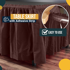 Brown Plastic Table Skirt | 6 Pack