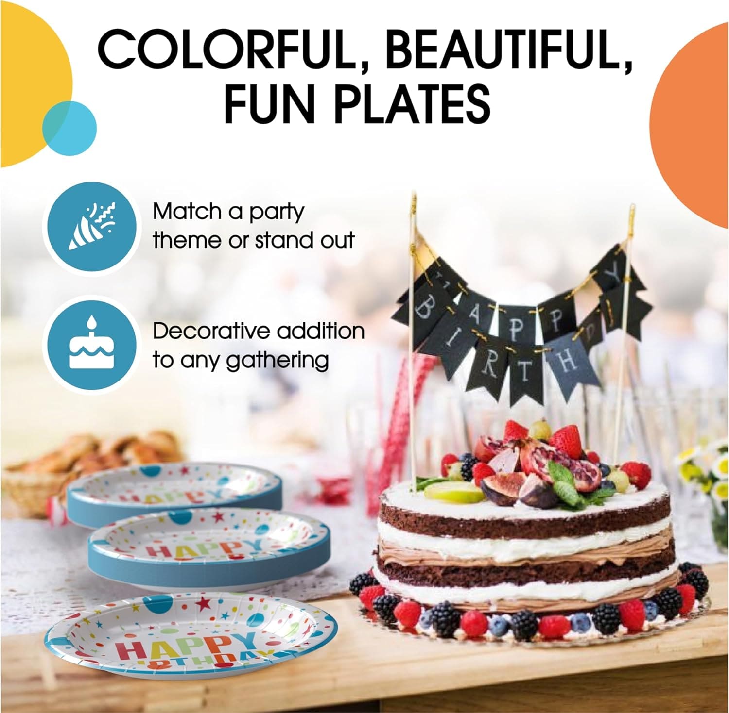 7 In. Birthday Print Paper Plates - 50 Ct.| Case of 20