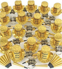 Happy New Years Gold Midnight Party Kit For 100