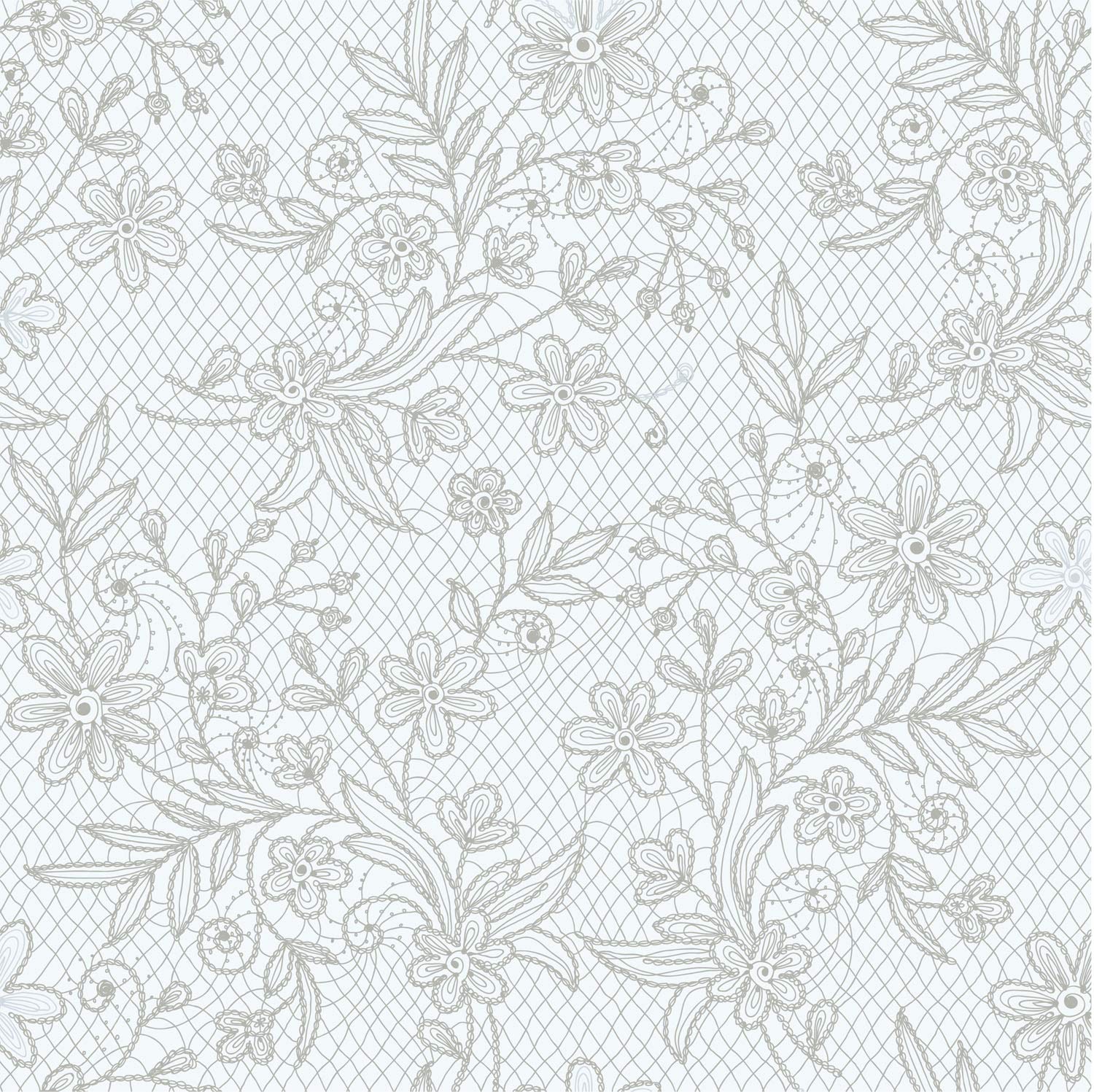 Silver Floral Table Cover