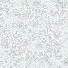 Silver Floral Plastic Table Cover | Case of 48 | 54 in. x 108 in.