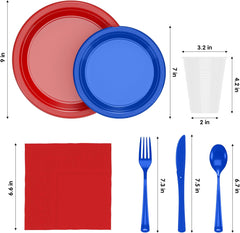 350 Pcs Patriotic Disposable Tableware Set