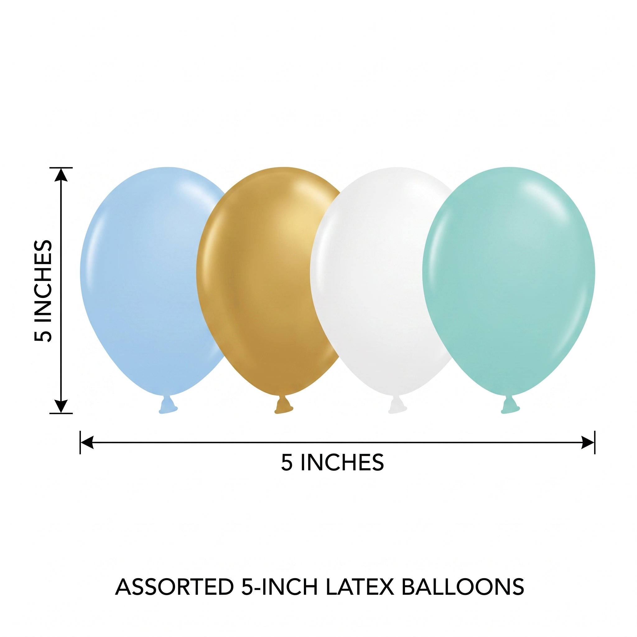 Pastel Blue Assorted Latex Balloons, 5-Inch, 25-Pack