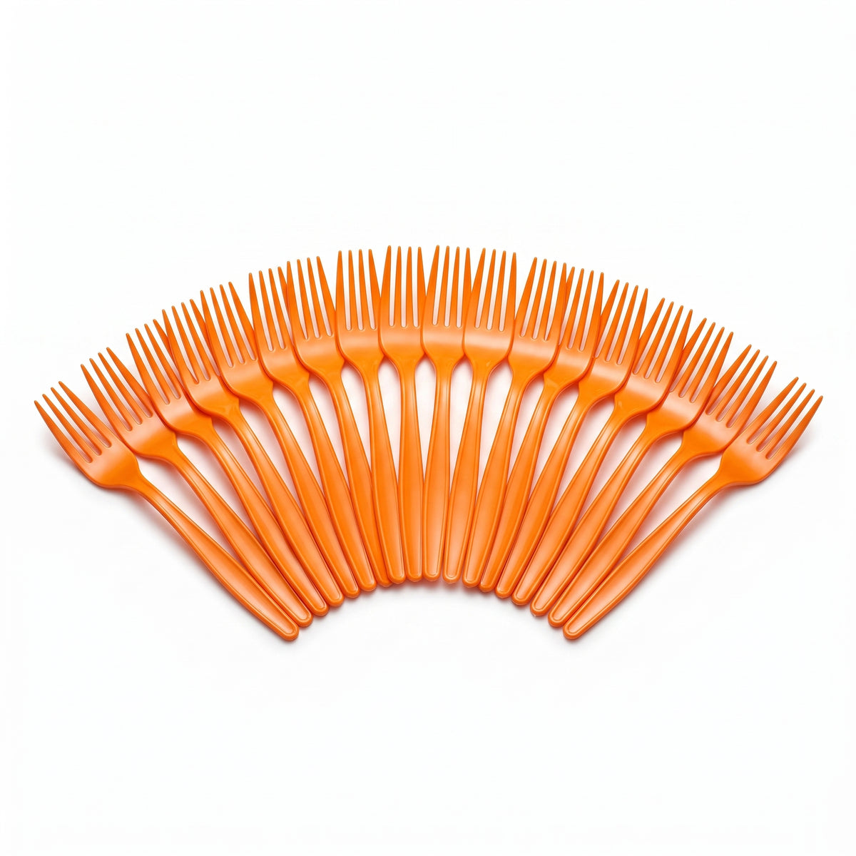 Vibrant Orange Plastic Forks - Pack of 20 - 7.5 in.
