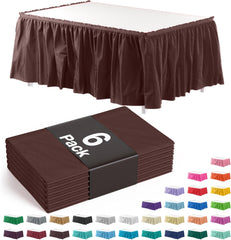 Brown Plastic Table Skirt | 6 Pack