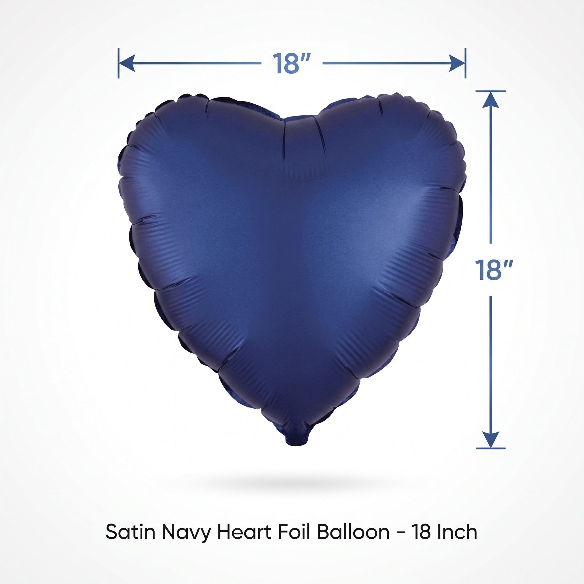 Satin Navy Heart Foil Balloon - 18 Inch