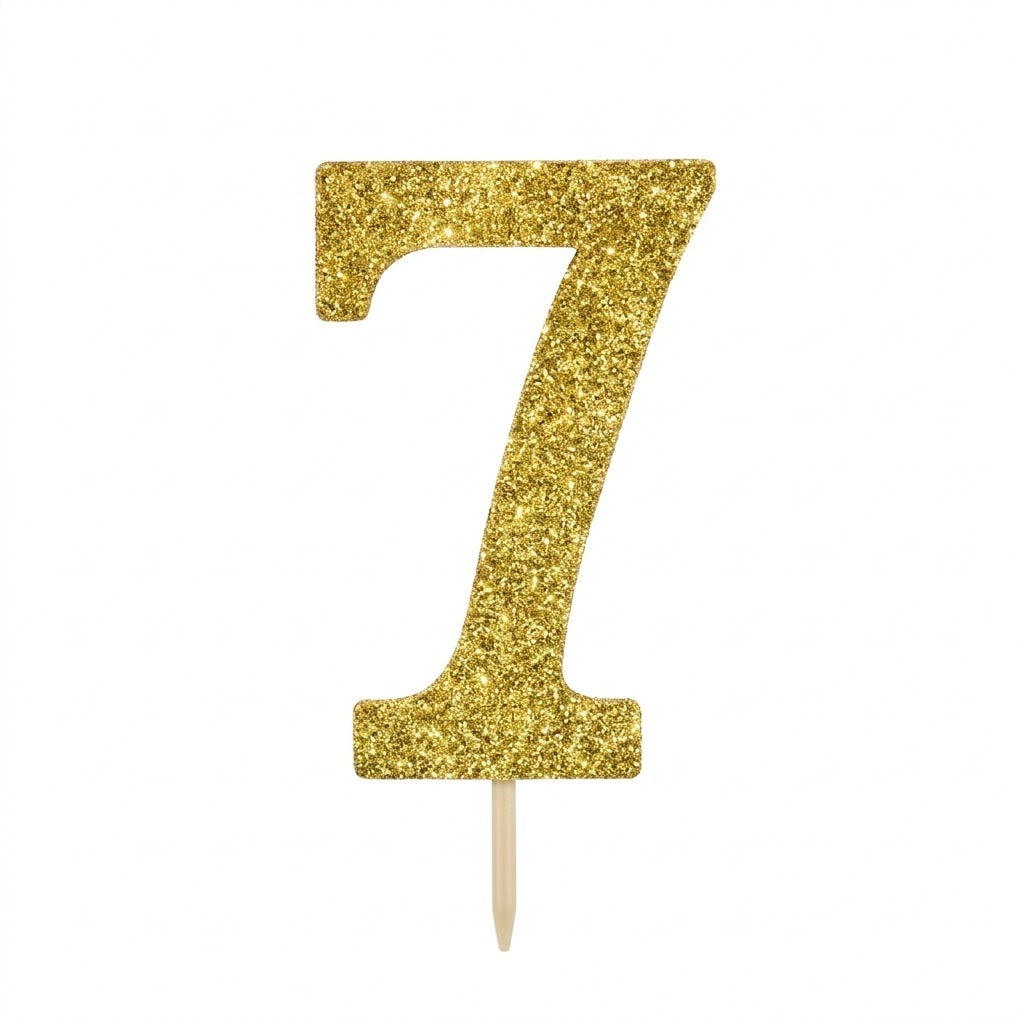 Glitter Gold Number 7 Picks - 4 Pack