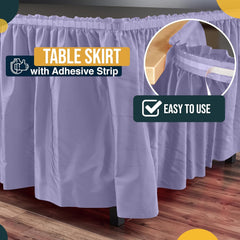 Lavender Plastic Table Skirt | 6 Pack