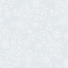 White Floral Plastic Table Cover | 54 in. x 108 in.