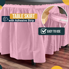 Pink Plastic Table Skirt | 6 Pack