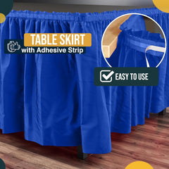 Dark Blue Plastic Table Skirt | 6 Pack