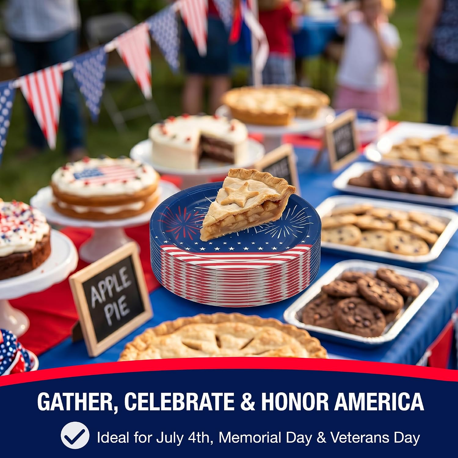 7 in. 4th of July Patriotic Paper Plates | 100 Count