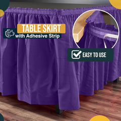 Purple Plastic Table Skirt | 6 Pack