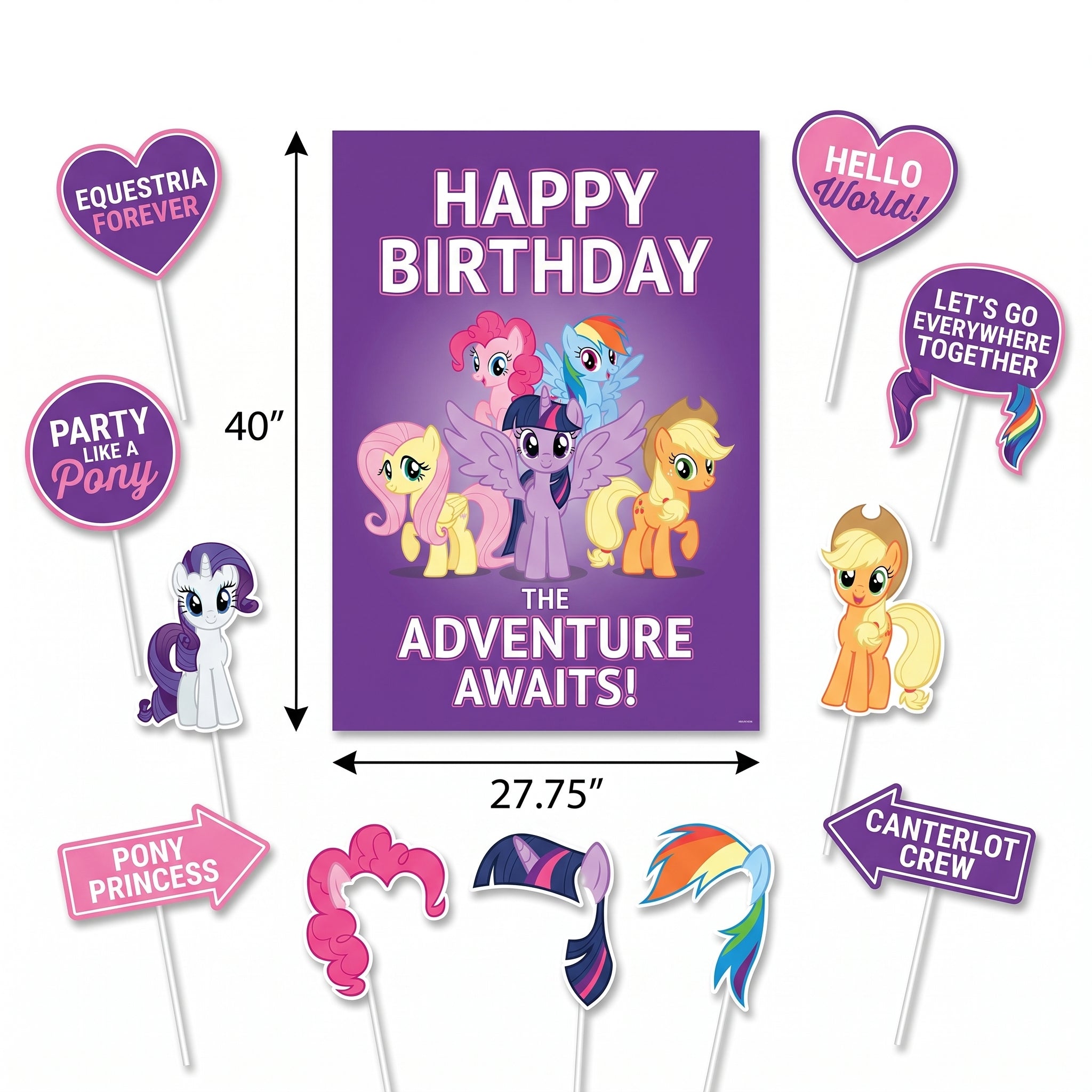 My Little Pony Birthday Scene Setter Kit with Photo Props