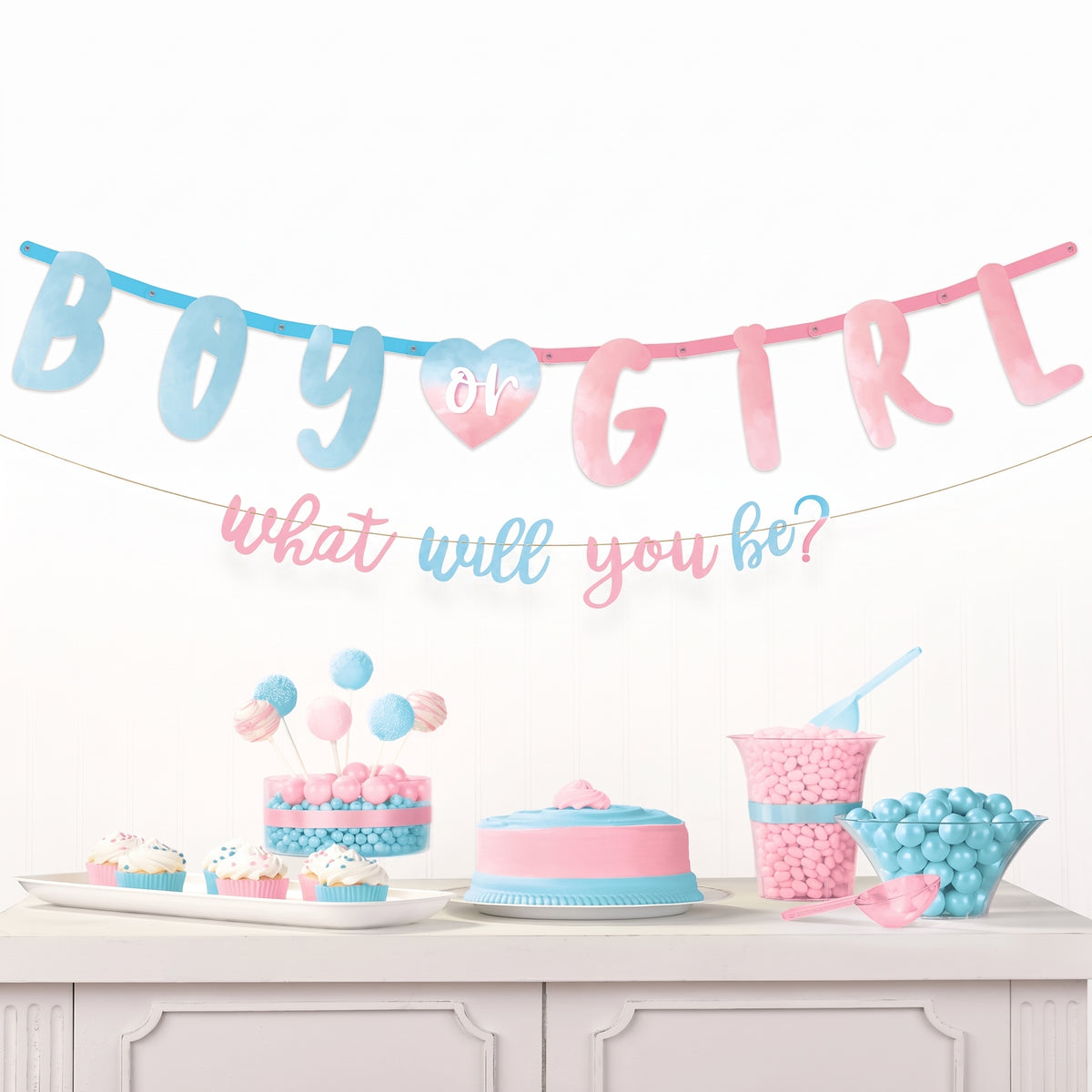 "Boy or Girl?" Gender Reveal Banner - 12 ft. Party Decoration