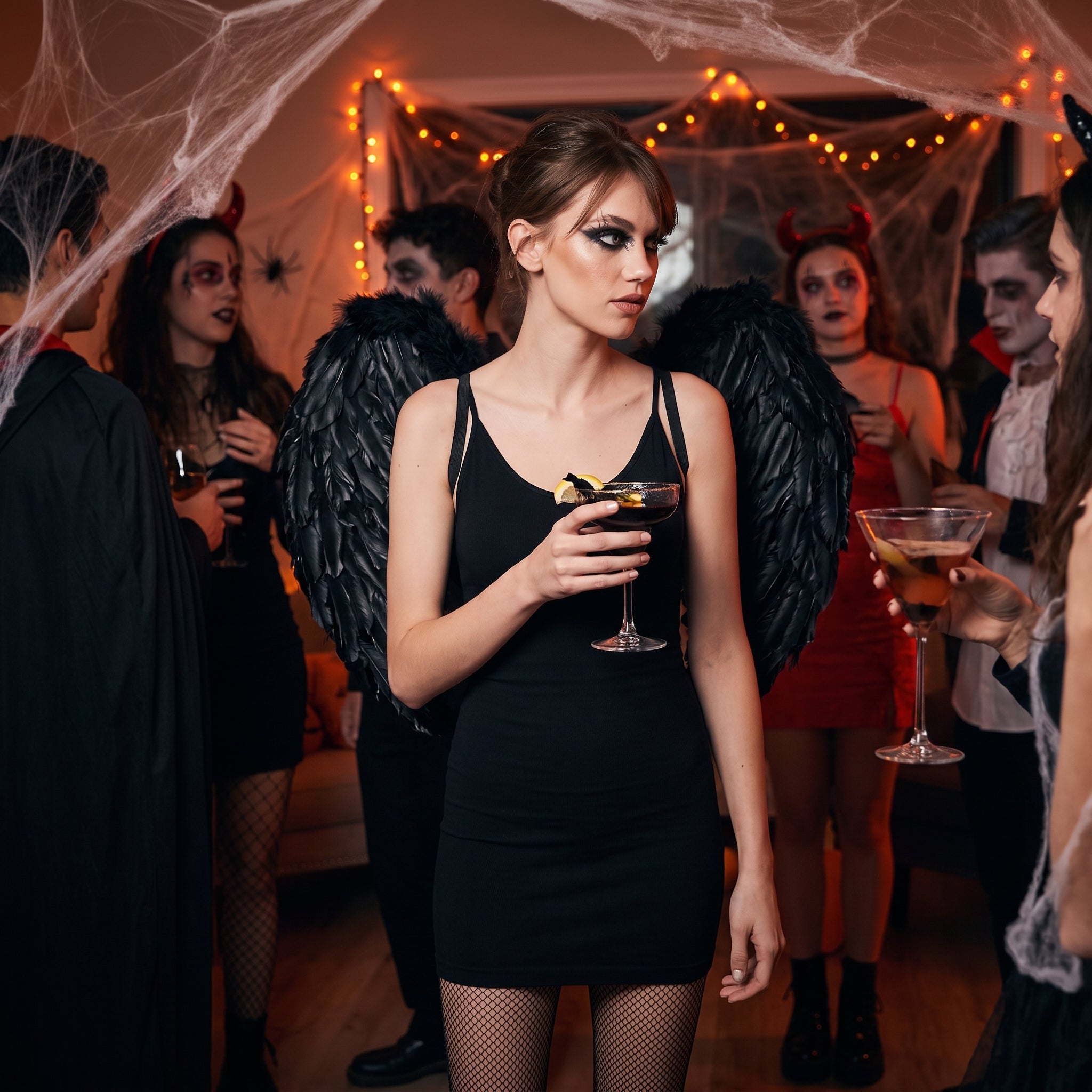 Women's Black Halloween Mini Dress - Size Small