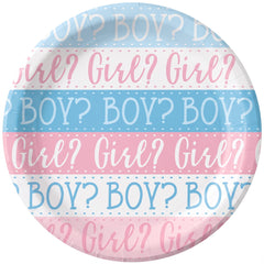Pink or Blue? Gender Reveal Baby Shower Plates