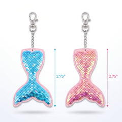 Shimmering Mermaid Sequin Keychains - 4-Pack Party Favors