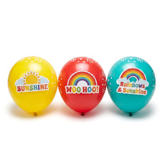 Retro Rainbow Latex Balloon Decorating Kit - 12-inch, 6-pack