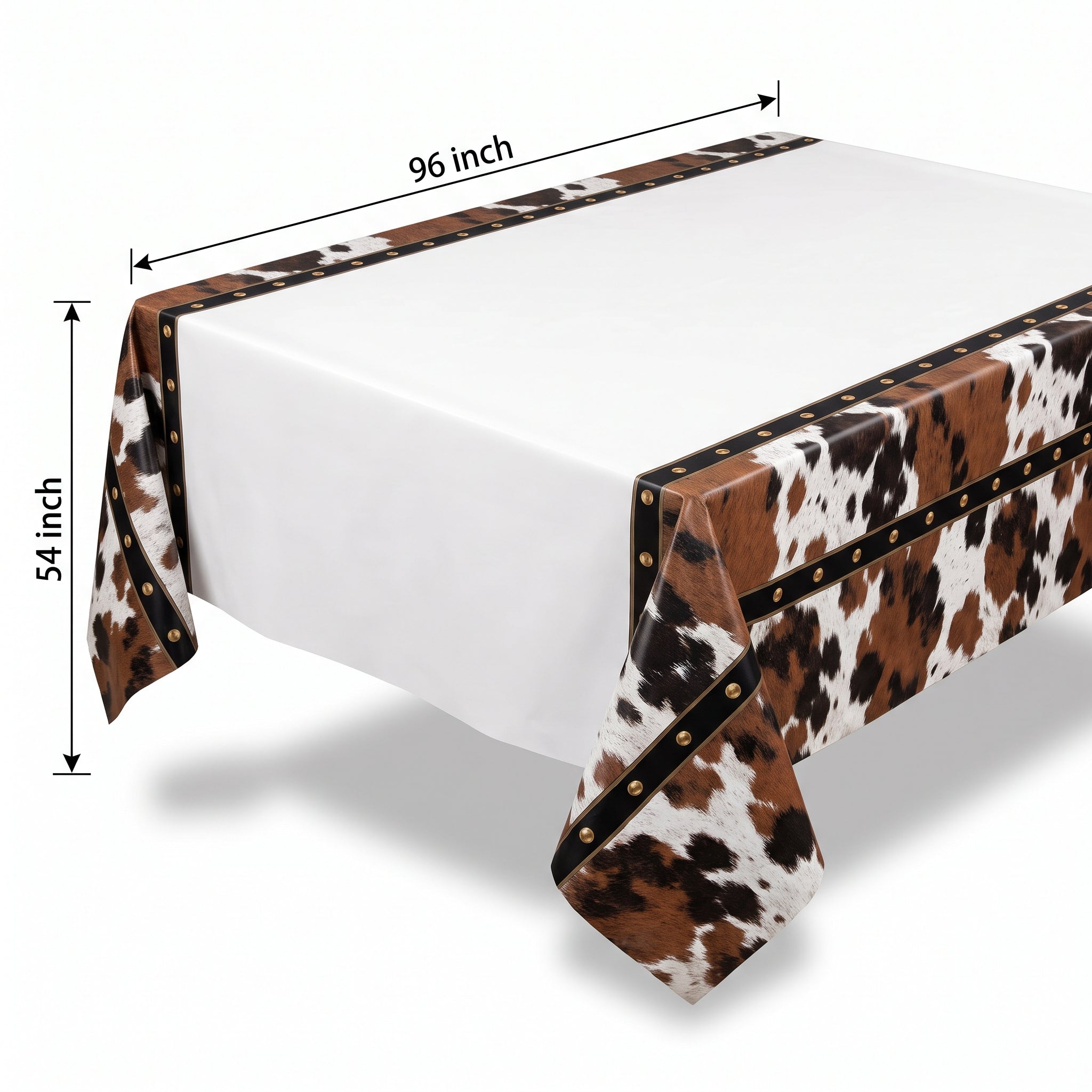 Western-Themed Reusable Plastic Table Cover, 54x102 Inch