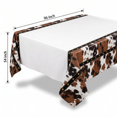 Western-Themed Reusable Plastic Table Cover, 54x102 Inch