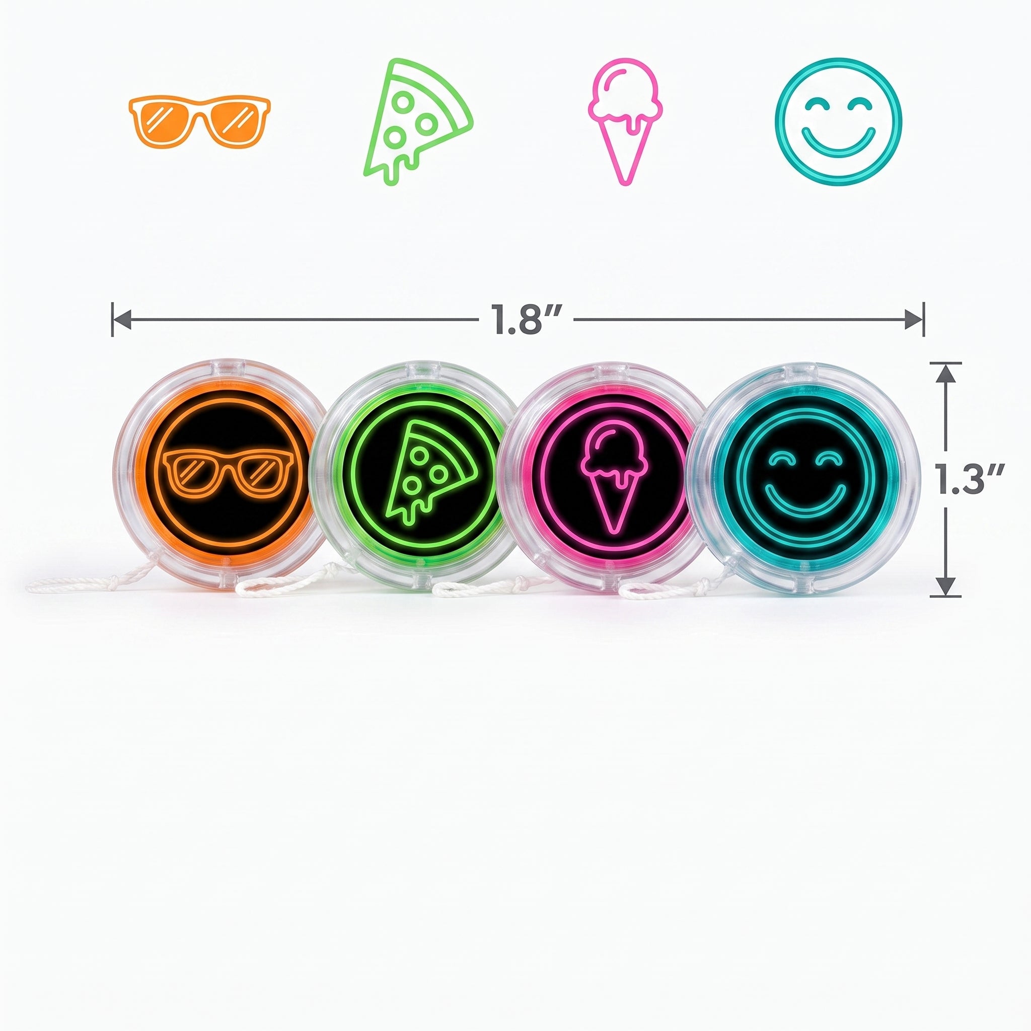 Colorful Icon Yo-Yos Party Favor Pack, 8-Count