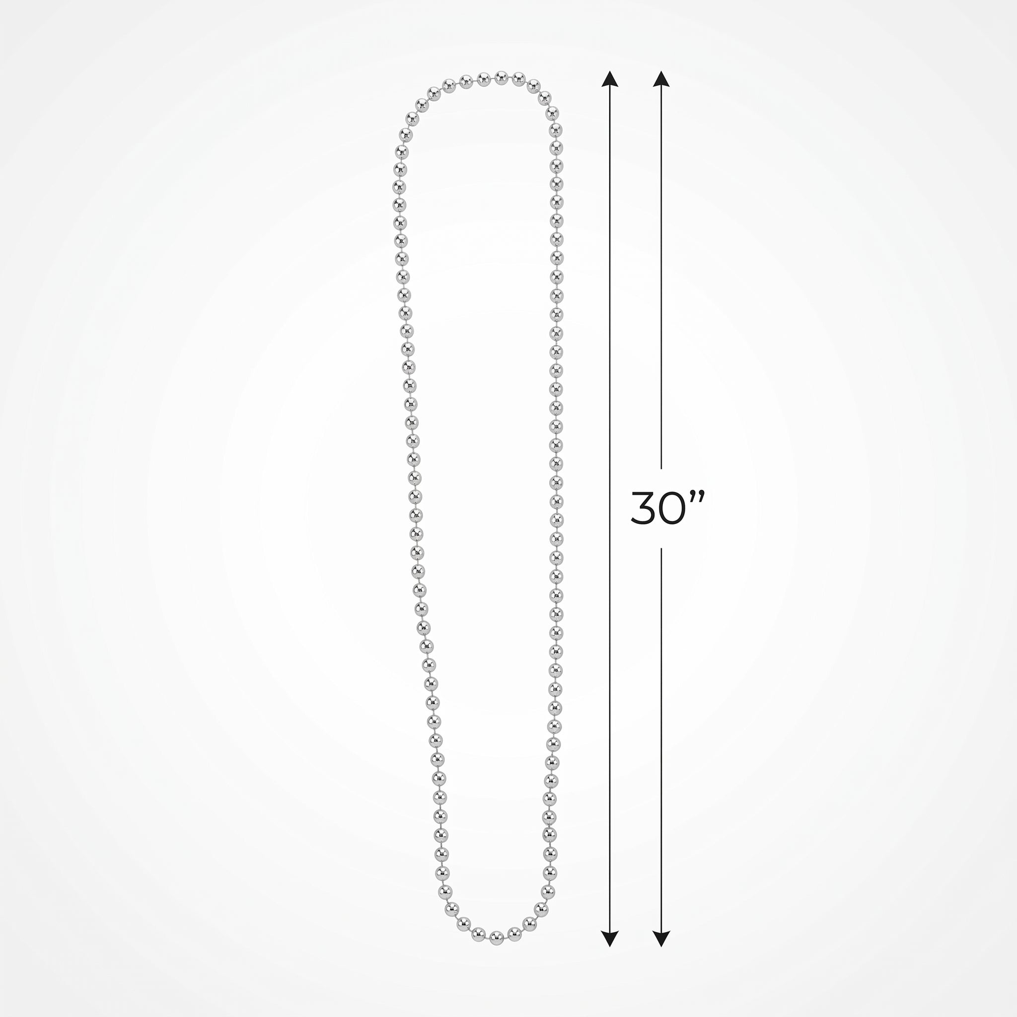 Silver Metallic Bead Necklace - 30" Party Accessory