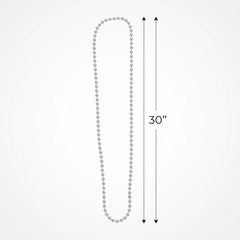 Silver Metallic Bead Necklace - 30" Party Accessory