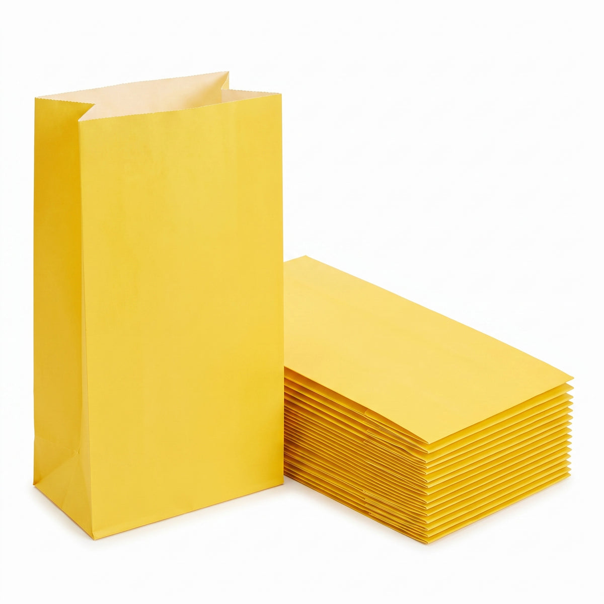 Sunshine Yellow Paper Treat Bags - 12 Pack