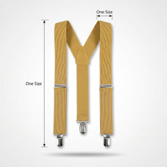 Gold Adjustable Y-Back Suspenders - Perfect for Team Spirit and Everyday Style
