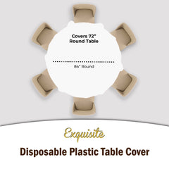 Round Black/White Checkered Plastic Table Covers | 6 Pack