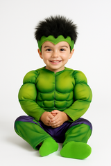 Marvel Infant Hulk Muscle Costume - Toddler Halloween Superhero Jumpsuit with Hat