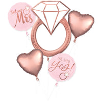 Blush Wedding 30" Foil Balloon Bouquet - 5 Piece Set