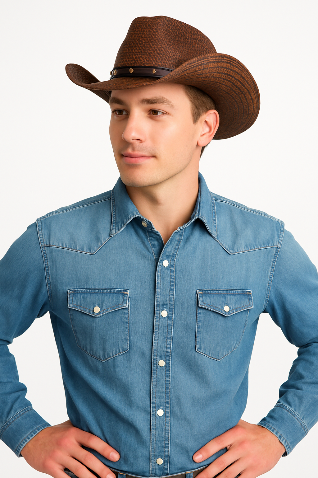 Classic Brown Cowboy Hat Costume Accessory